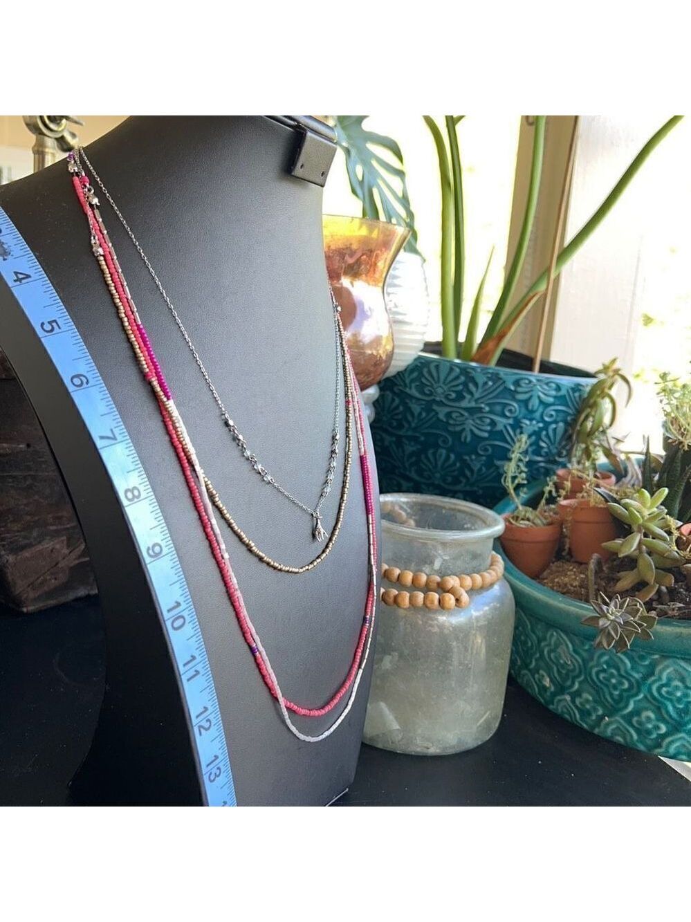 Loft Necklace Layered Red White Sliver Crystal $18ea or Bundle3/$30